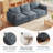 92.5" 3-Seater Convertible Sofa, Blue-Grey, Living Room-954759128-954759135