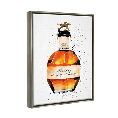 " Whiskey Is My Spirit Animal Quote Liquor Bottle " by Mercedes Lopez Charro