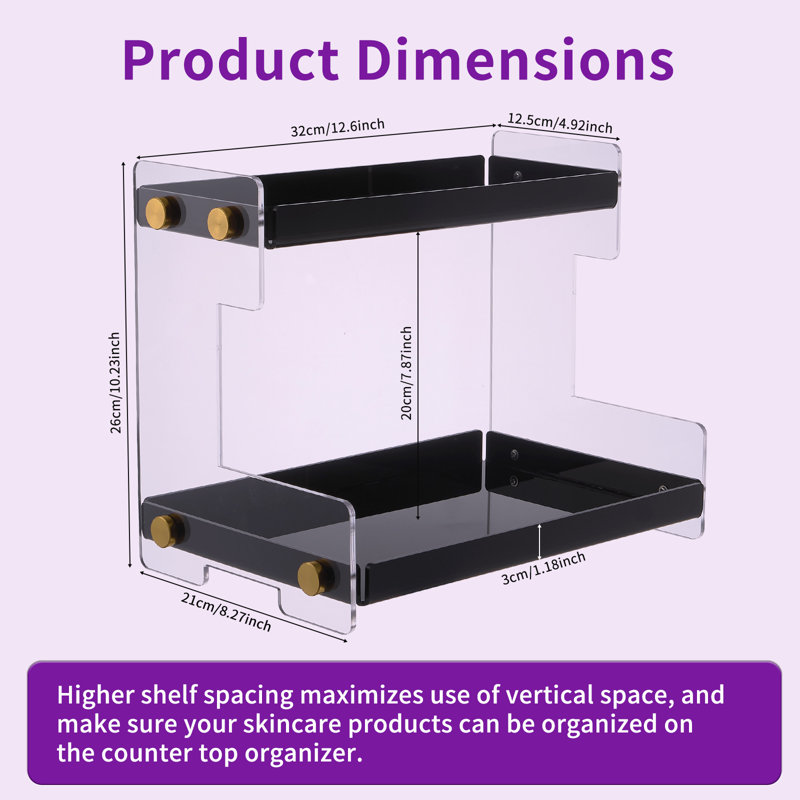 Organisateur de maquillage en plastique Pekarovic, Matte Black