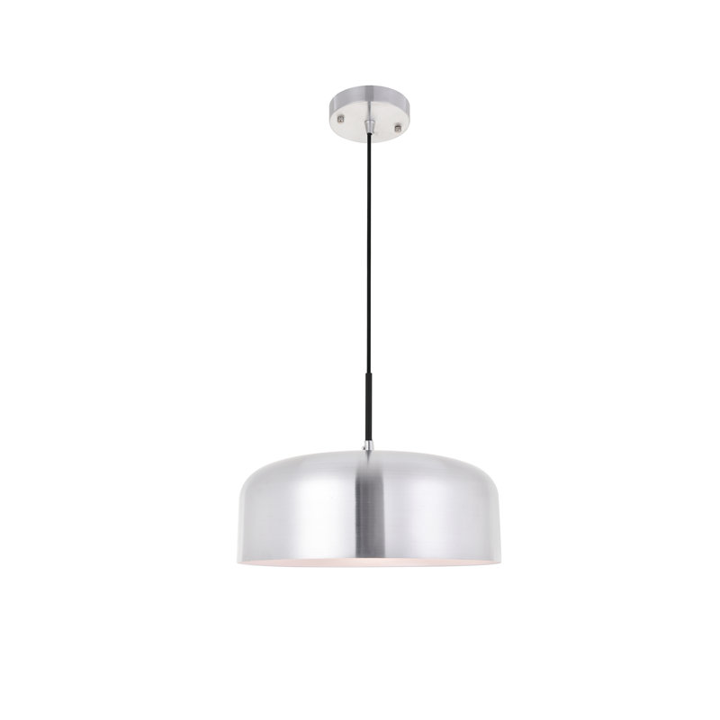 Luminaire suspendu en forme de dôme à 1 lumière Altom, Nickel brossé