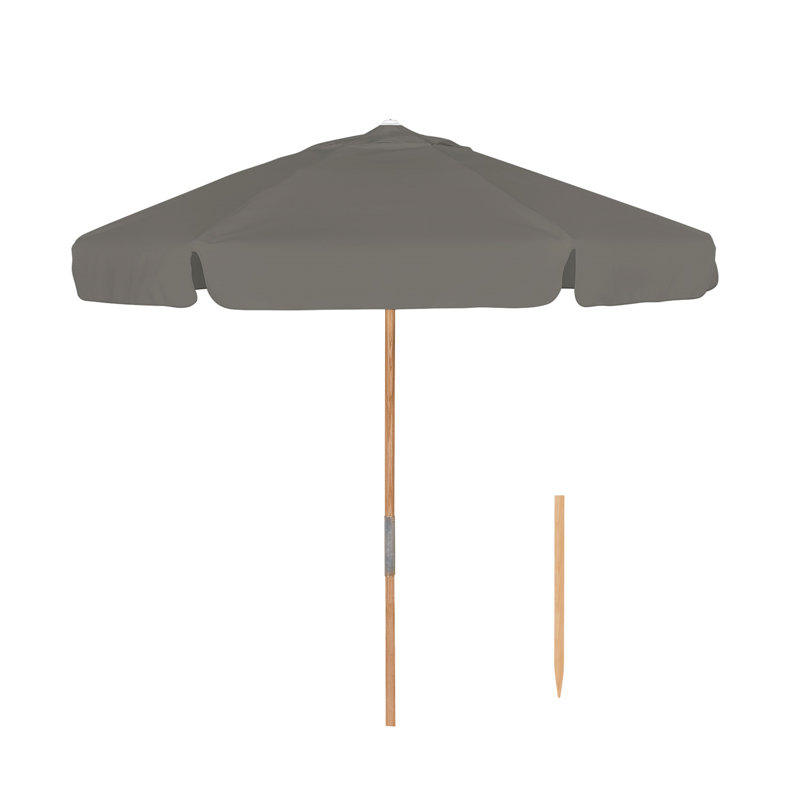 Prestige 84'' Beach Umbrella, Medium Cherry, Charcoal Grey Sunbrella®