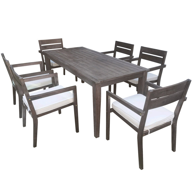 Ensemble de salle à manger de patio, table de salle à manger d'extérieur et chaises pour patio, balcon et cour arrière, Gris