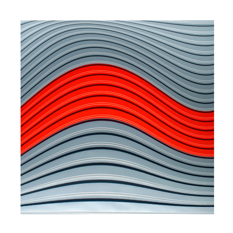 Luc Vangindertael Red Wave Canvas Art, 14" H x 14" W