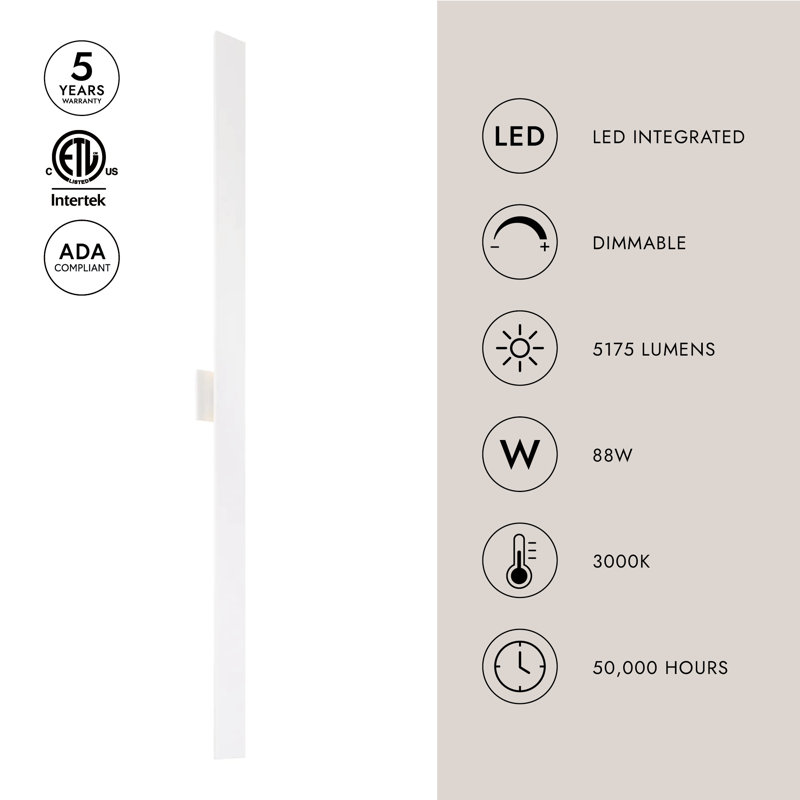 Vesta 1 - Light LED Wallchiere, Brushed Nickel, 28" H x 5.126" W x 2.375" D