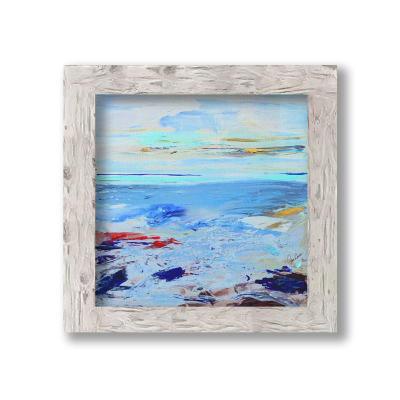 Texturé bleu véritable par Joan Davis. Impression sur papier - Monté et encadré, taille de l'image - 30 x 30
