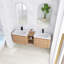 Meuble-lavabo mural 60/68 po avec lavabo en céramique, tablettes de rangement et portes à fermeture en douceur-1642114469