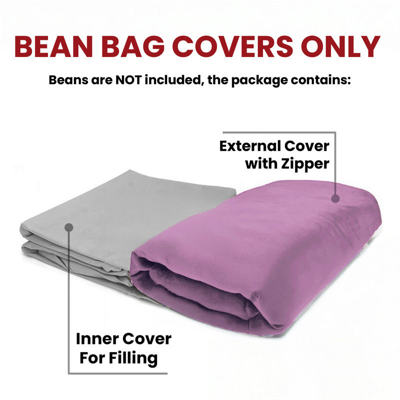 Mini Velvet Rectangular Bean Bag Cover - 54" X 43" - Pink, Pink Polyester