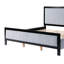 Très grand lit tapissier avec tête de lit moelleuse, cadre gris et noir-643678339