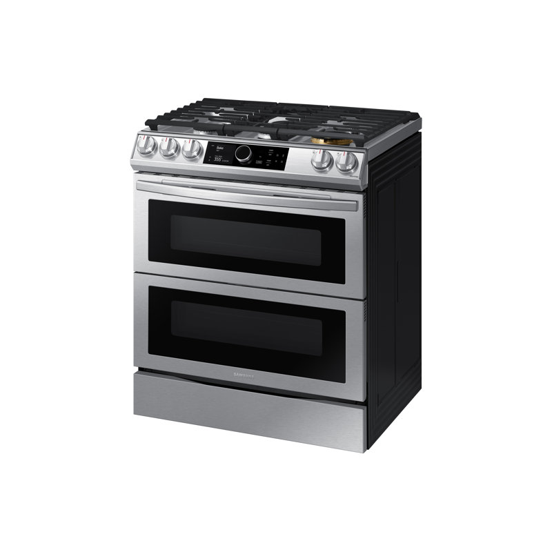 Cuisinière à gaz 30 po 6,3 pi³ à double combustible avec plaque chauffante et friture