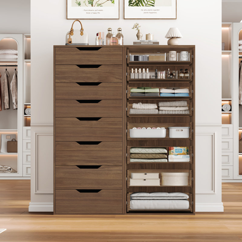 8 - Drawer Dresser Set, Brown