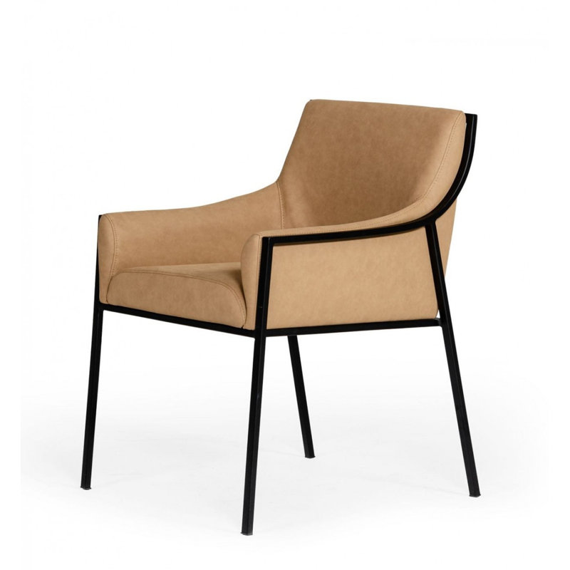 Tan Suede Dining Chair