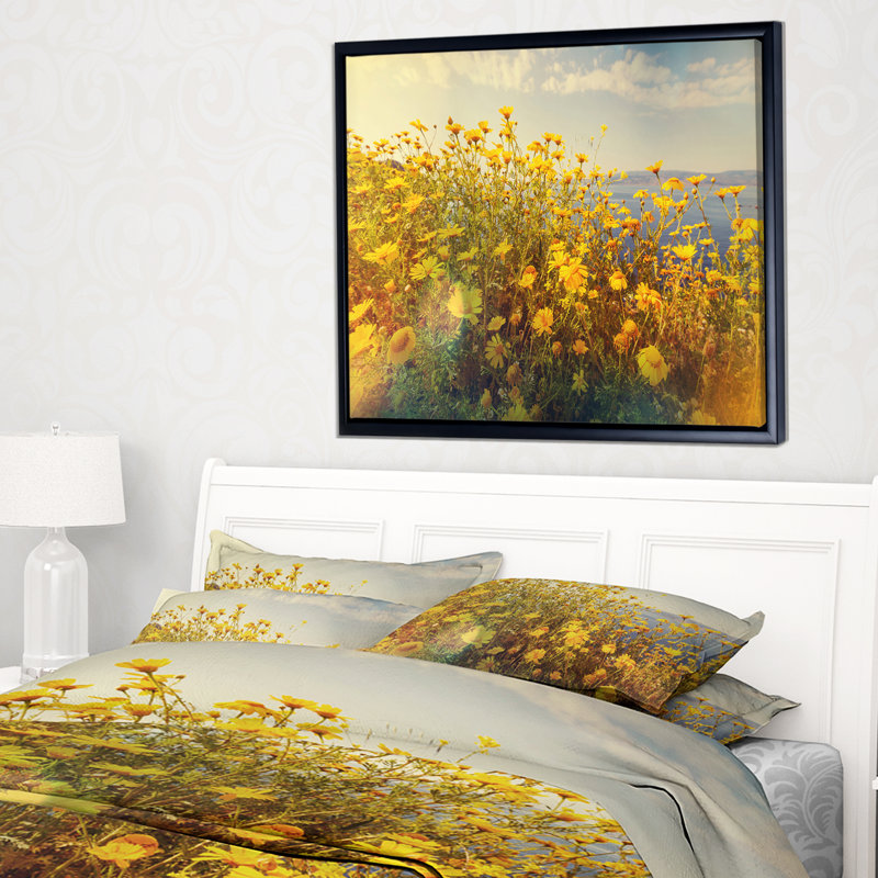 " Wild Yellow Flowers Meadow ", 28" H x 60" W x 1.5" D