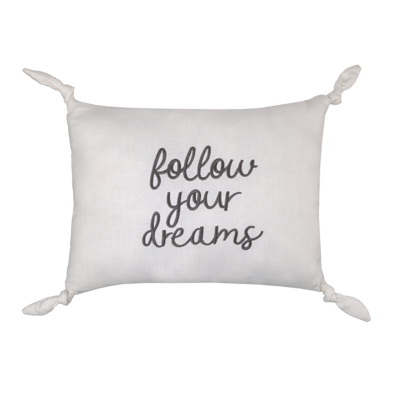 Oreiller décoratif NoJo Follow Your Dreams, Blanc