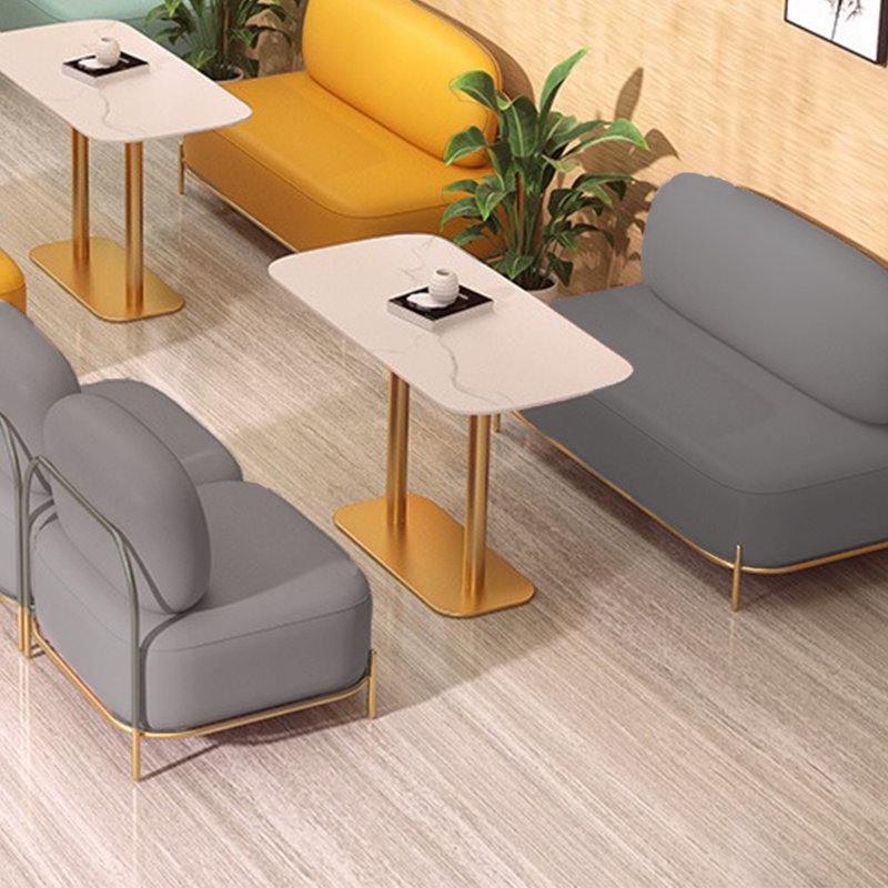 Banc rembourré en similicuir, Gris