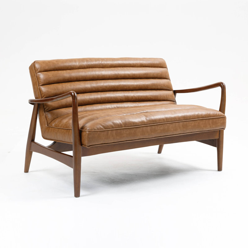 Club Leather Effect Bench, Tan