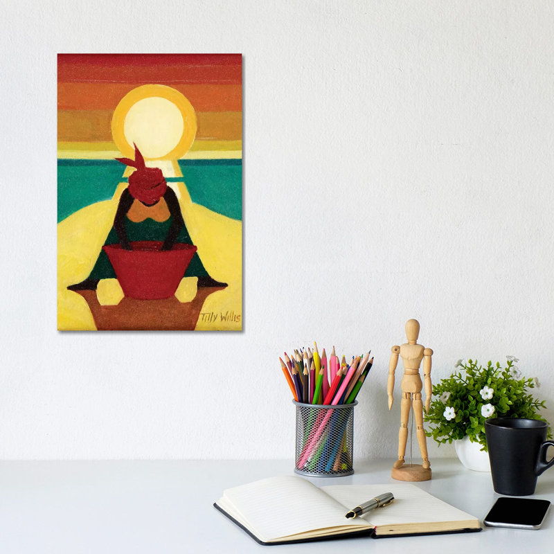 African Sunset 1 Piece Wrapped Canvas Painting, 20.32 cm H x 30.48 cm W