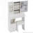 29.2" Small Size Left Drawer Desktop Vanity Table with Cushioned Stool and Power Station,Sliding LED Mirror-1778294772