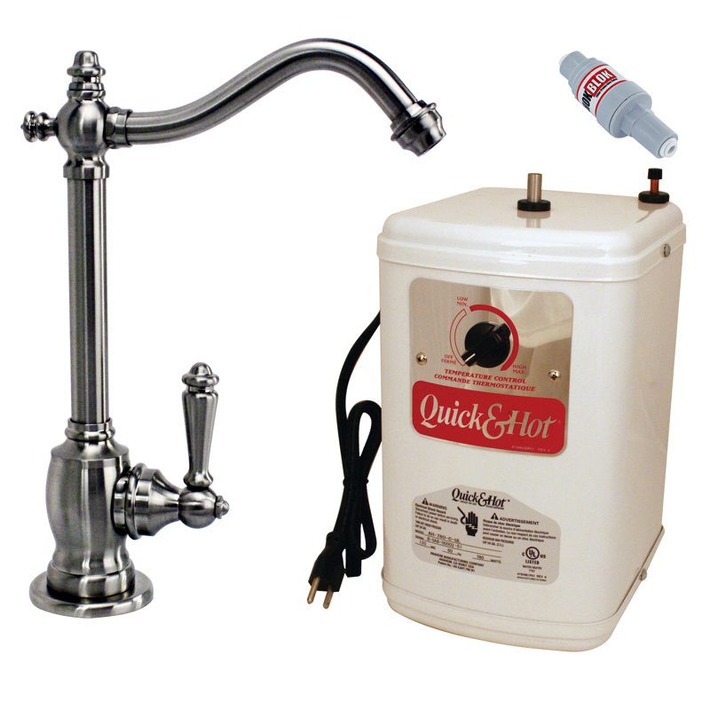 Victorian 9" 1-Handle Hot Water Dispenser Faucet with Instant Heating Tank, Satin Nickel