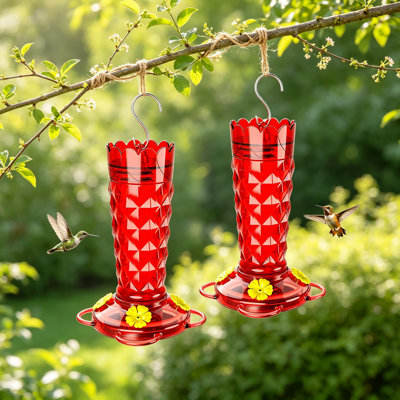 Mangeoires en verre pour colibris pour l'extérieur, fourmis et abeilles, mangeoires en nectar étanches avec une large bouche pour un nettoyage facile, décoration de jardin