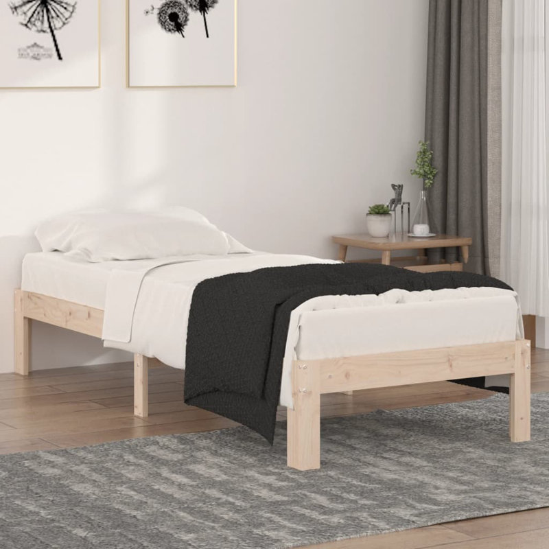 Bed Frame Solid Wood, Small Single (2'6), Natural
