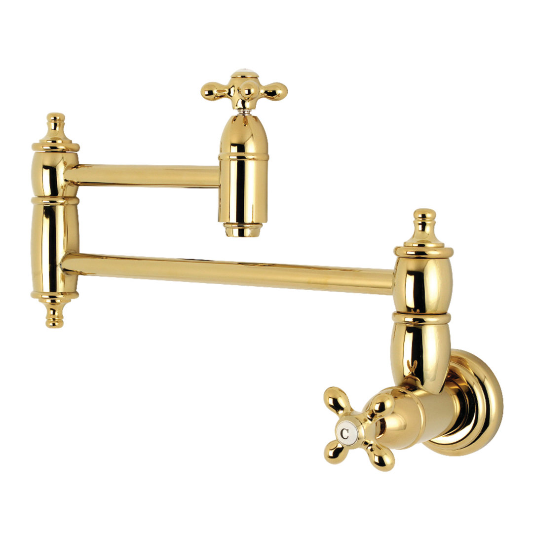 Kingston Brass Restoration Two-Handle 1-Hole Wall Mount Pot Filler Faucet Kingston Brass