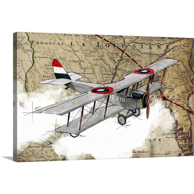 " Biplane 4 ", Wrapped Canvas, 40" H x 60" W x 1.25" D