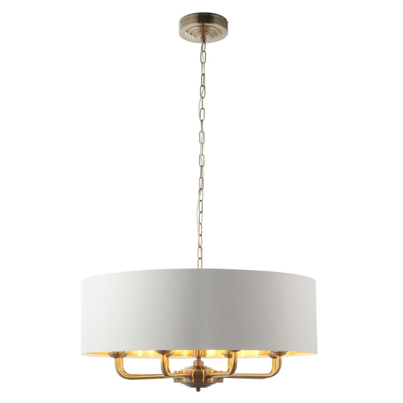 Landover 8 Light Chandelier, Antique Brass , Vintage White