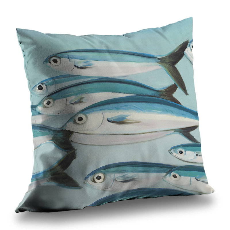Small fish caesio caerulaurea throw pillow - marine – Poly Twill Throw Pillow with Insert, Double-Sided Print