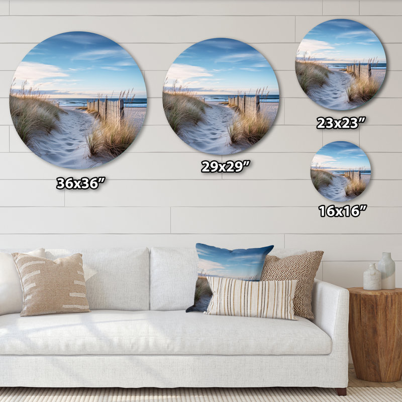 Mera - plage ronde, art en métal, H 16 po x l 16 po x P 1 po