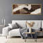 «Grunge Abstract Paint Stroke Effect Mid Mid Century Shape Contemporary Abstract Dynamic Black and White», reproduction encadrée sur toile-96074529-111376716