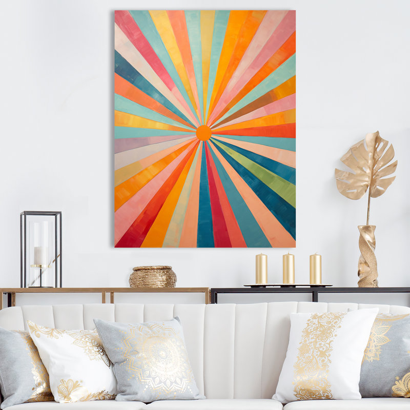 «Colorful Mid Century Optical Serenade I», reproduction d'art sur toile abstraite, H 40 po x l 30 po x P 1,5 po, Toile tendue