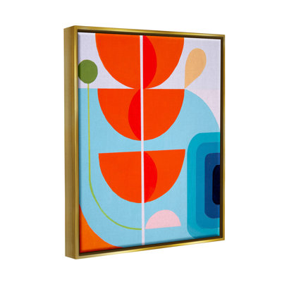 Formes modernes rouges et bleues, impression sur bois