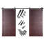 Portes de grange à motif géométrique non assemblées et finies en acajou rouge double 48 po x 80 po Homacer-123441181