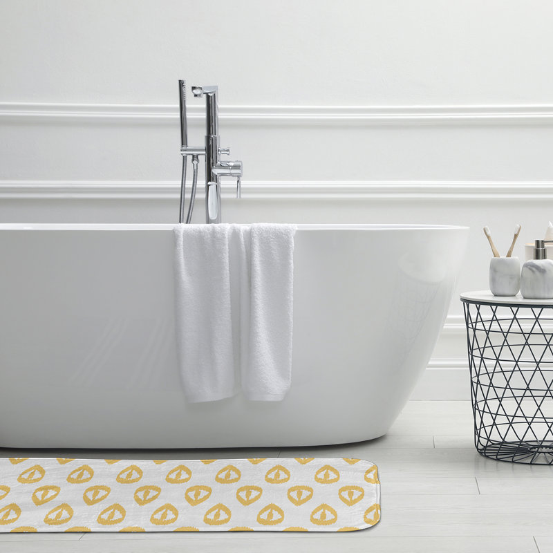 Microfiber Non-Slip Bath Mat, 17" W x 24" L, Yellow