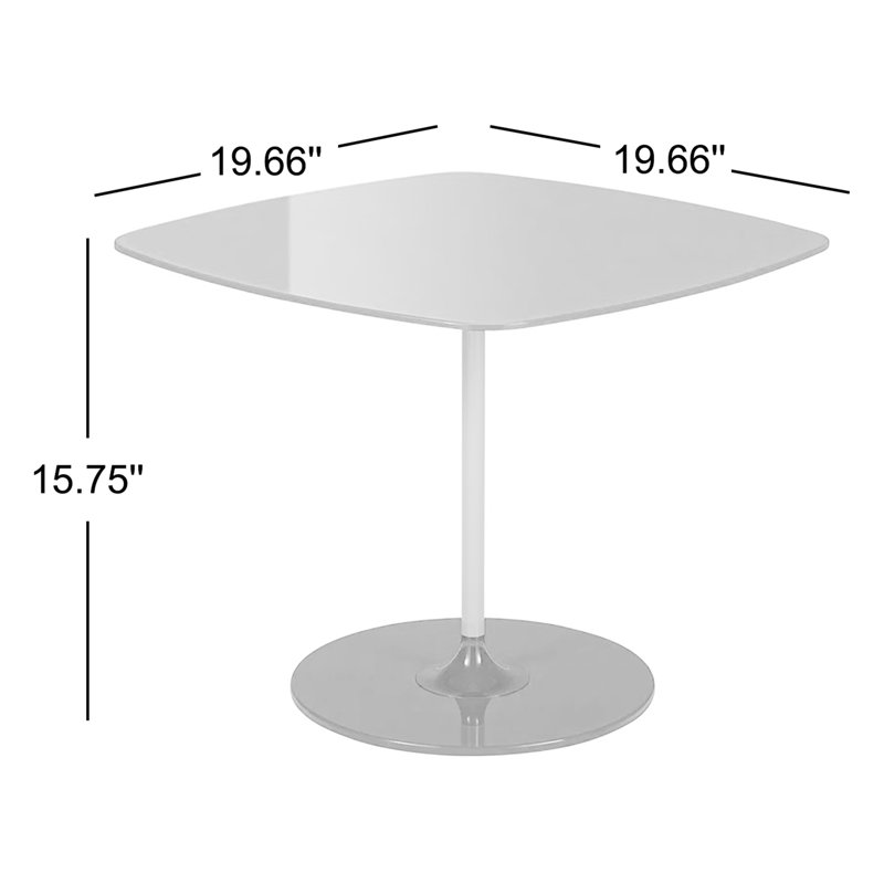 Thierry Glass End Table, Blue, 15.75 " H x 19.66 " W x 19.66 " D
