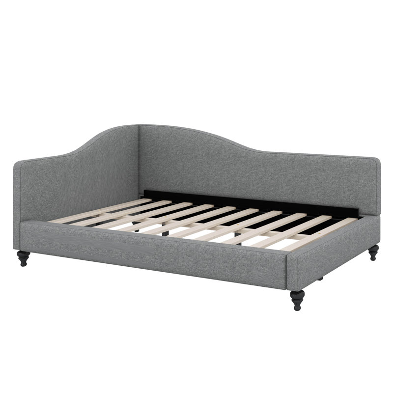 L-Shaped Linen Daybed, Gray, Full / Double