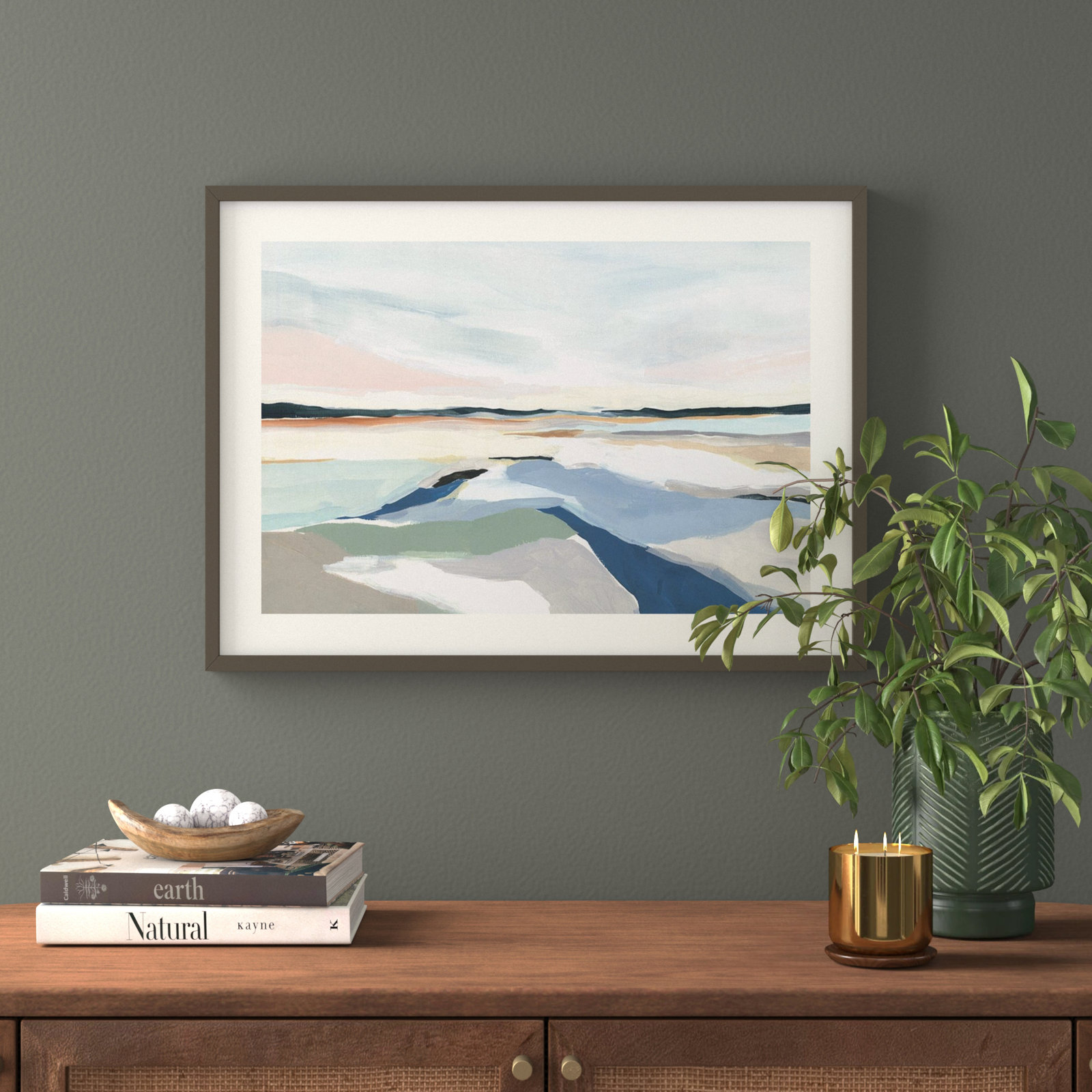 Seaside Day I Print by Isabelle Z, Gray Framed Paper, 19" H x 26" W