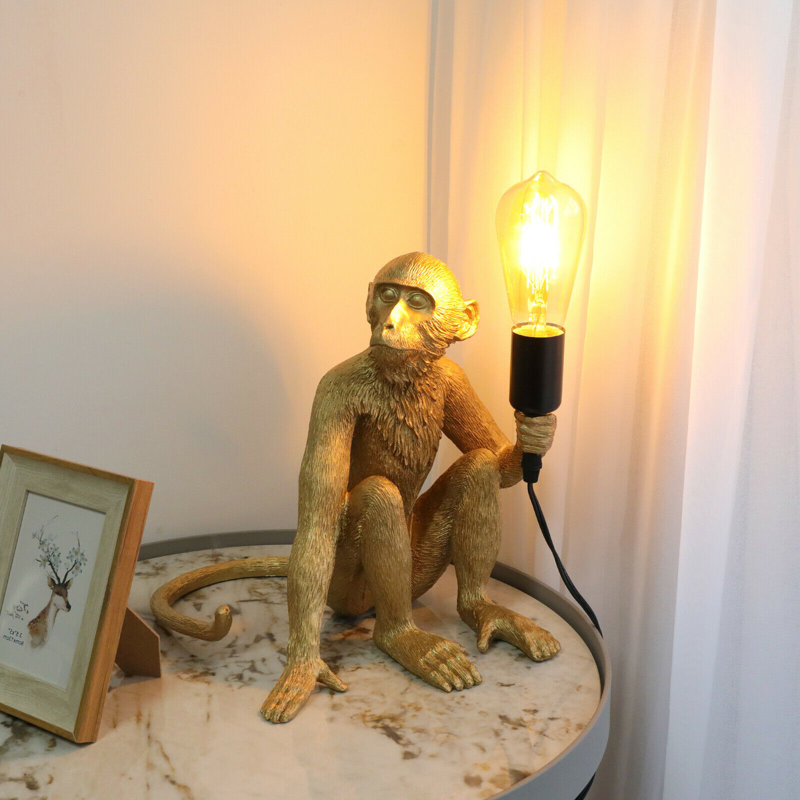 Lampe fantaisie en résine Brylee, Or