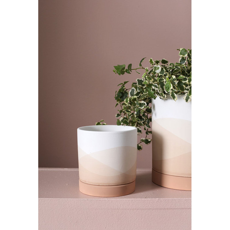 Handmade Ceramic Pot Planter, 4.75" H x 4.5" W x 4.5" D