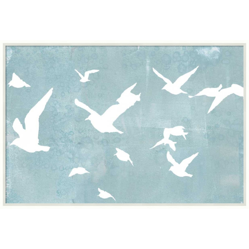  Framed Fabric Pinboard, Silhouettes in Flight I by Jennifer Goldberger Printed Bulletin Board for Use as a Vision Board or Wall Organization