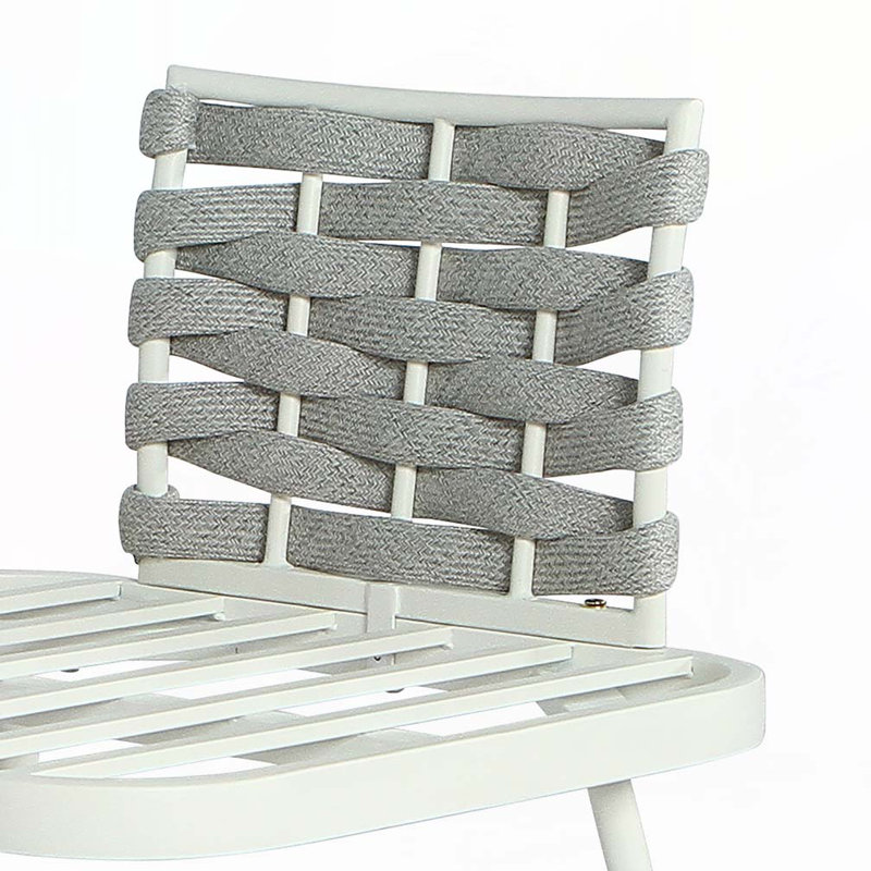 Fauteuil club d'extérieur en corde, Blanc cassé, Vert