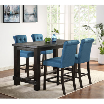 5-Piece Wood Counter Height Dining Set For Dining Room