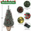 3ft Pre-Lit Small Christmas Tree, Mini Christmas Tree with 78 Led Lights Cloth Bag Base & Pine Cones & Red Berries,Xmas Decorations for Fireplace,Tabletop, Home Decor Indoor