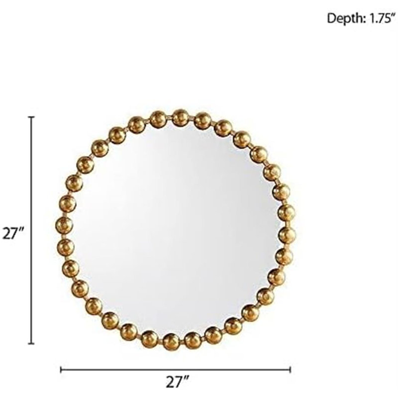 Miroir circulaire en métal, Doré
