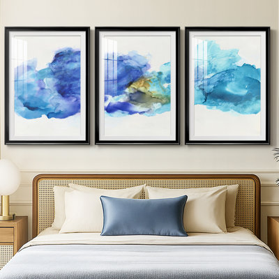 Waterscape I  -Custom Framed  Premium Print W Matt - 3 Pieces