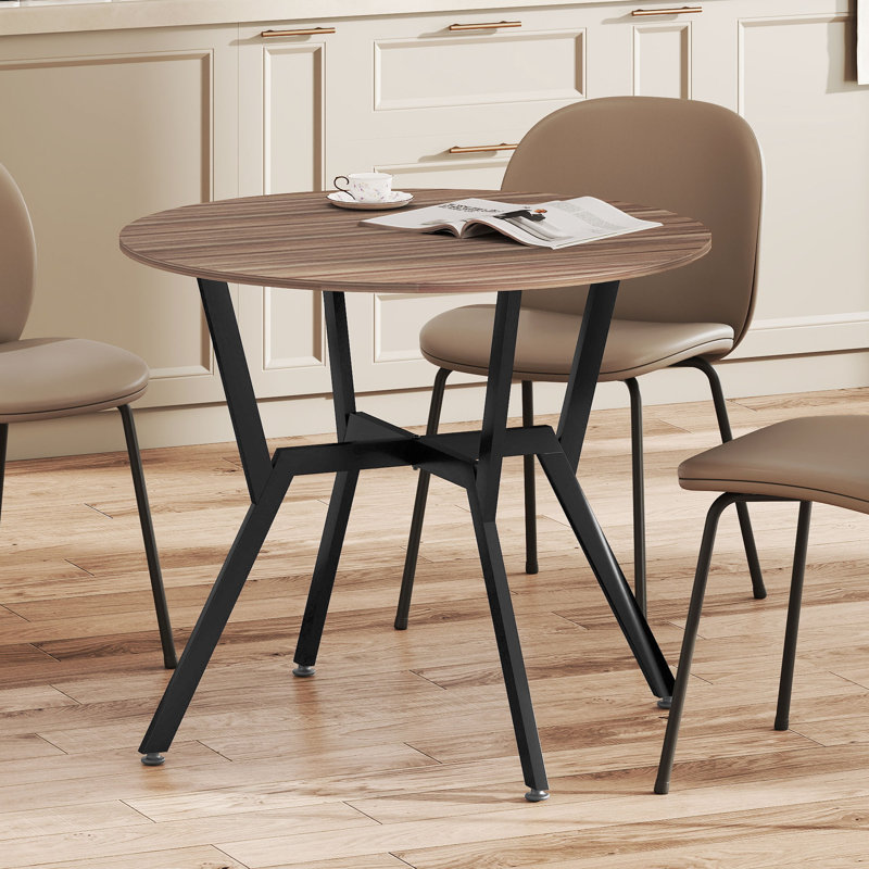 Dining Table Round Kitchen Table w/ Steel Frame