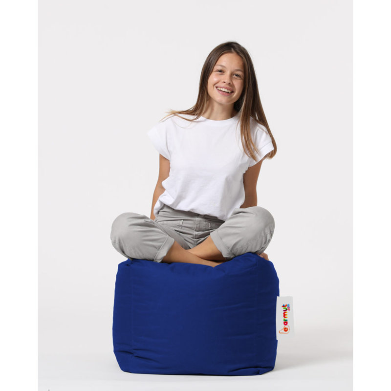 Stylish Garden Pouffe, 17.7 x 17.7 x 17.7 inches | 100% Original Bead Styrofoam Filling, 100% Waterproof Polyester Fabric | Hidden Zipper System | Modern Blue Design for Outdoor Entertainment & Relaxation