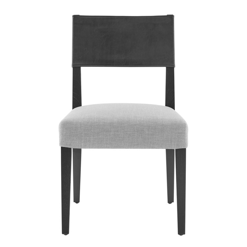 Brazile 20'' H Upholstered Side Chair, Borneo Black/Meridien Gray, Black