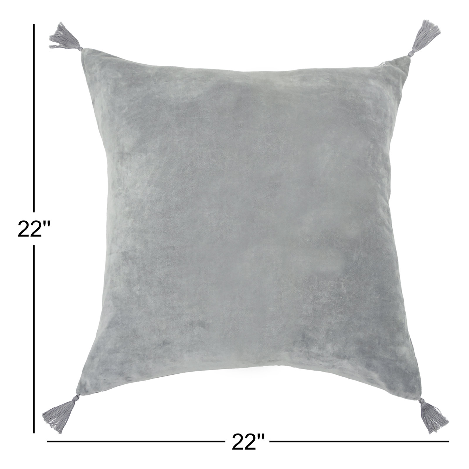 Rodrick 22" x 22" Cotton Throw Pillow, Gray