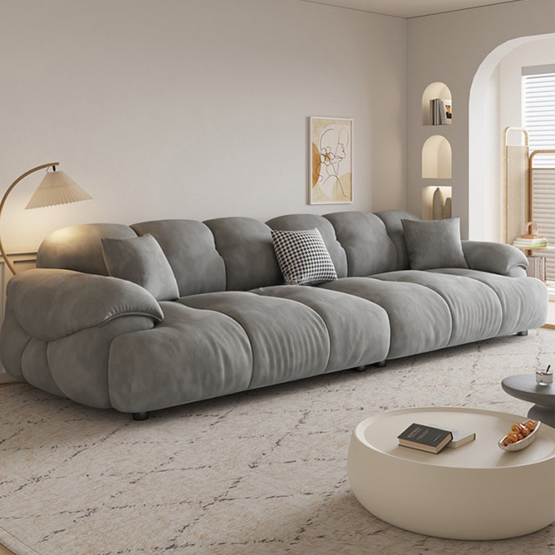 Canapé modulaire gris en polyester, Grey, 27.56" H x 110.24" W x 39.76" D